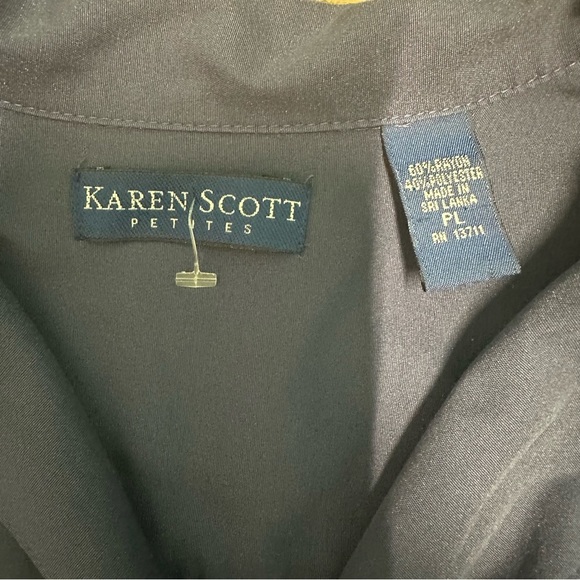 Karen Scott V Neck Shirts Long Sleeve Office Casual Business Plain Blouses‎ Tops - Picture 6 of 6